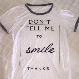 Size Medium white burn out ringer T-shirt